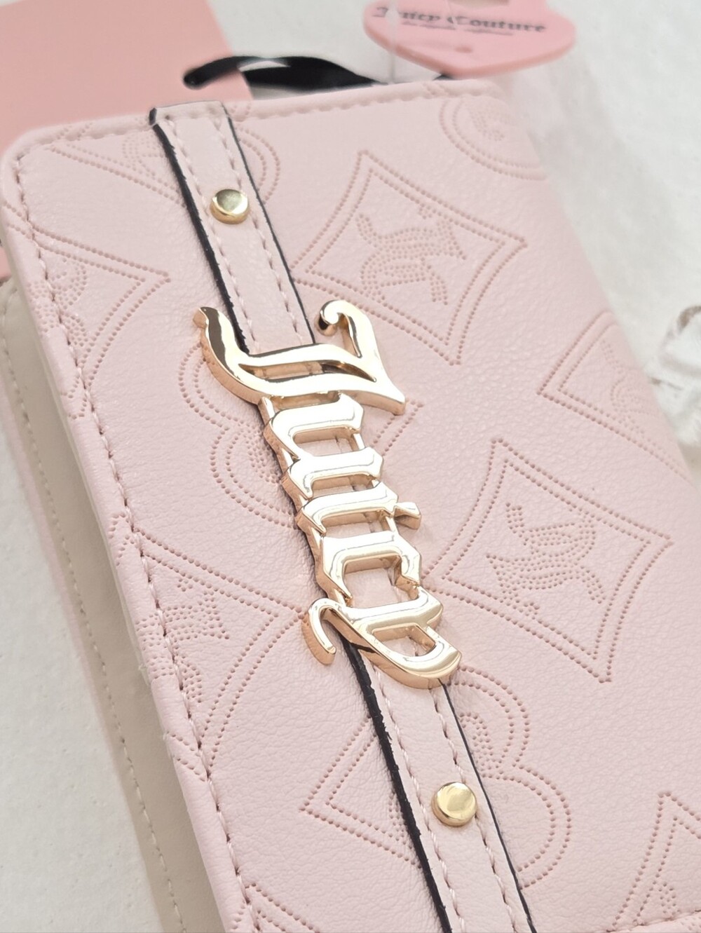 Juicy Couture Pink Embossed Logo Wallet Clutch